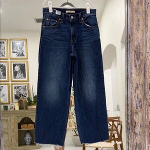 Levis Baggy Dad Dark Blue Wide Leg Women's Jeans